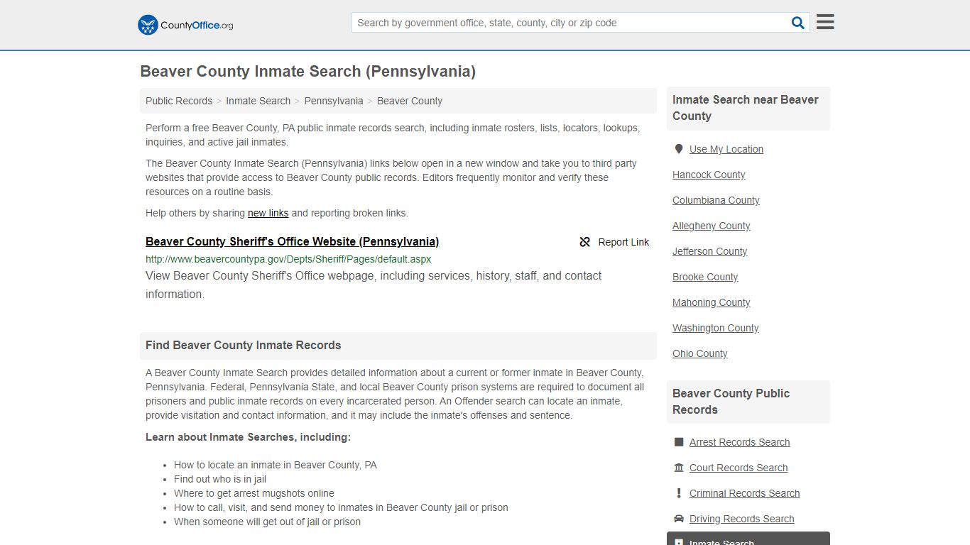 Inmate Search - Beaver County, PA (Inmate Rosters & Locators)