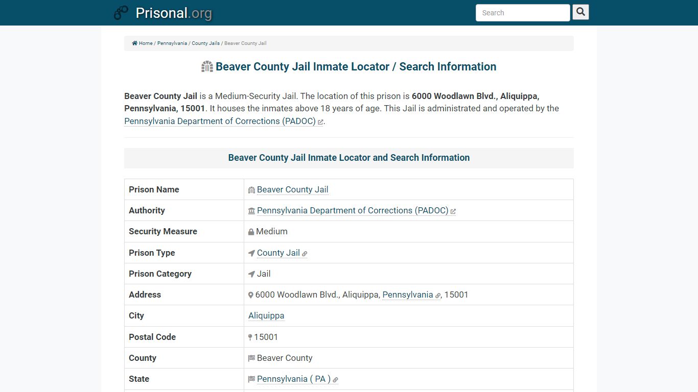 Beaver County Jail-Inmate Locator/Search Info, Phone, Fax ...